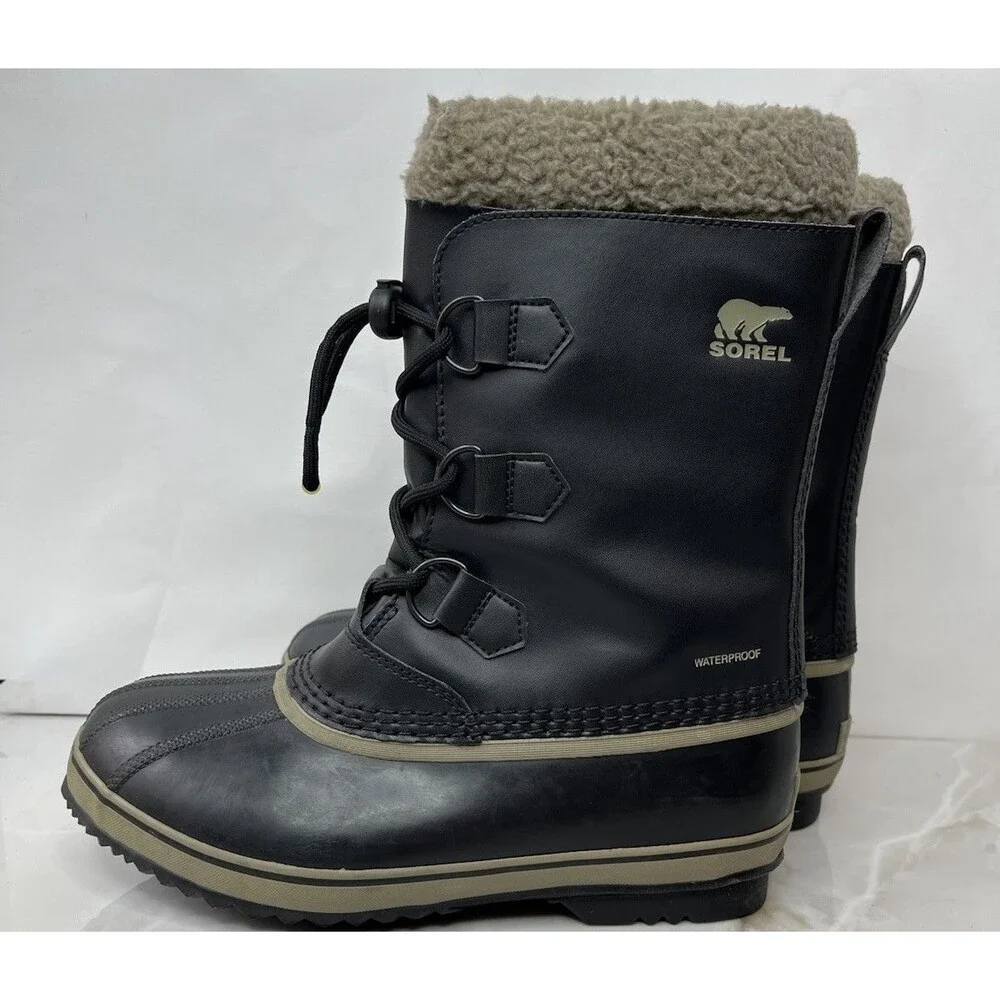 Sorel Yoot Pac TP Waterproof Duck  Boot Black Insulated Big Kids Girls 6 Wm 7 38